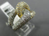 ESTATE LARGE 4.54CT DIAMOND 14KT WHITE & YELLOW GOLD 3D LOVE KNOT INFINITY RING