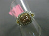 ESTATE GIA 1.0CT DIAMOND 18KT TRI COLOR GOLD 3D SQUARE HALO ENGAGEMENT RING