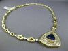 ESTATE MASSIVE 14.87CT DIAMOND & AAA TANZANITE 18K YELLOW GOLD TRILLION NECKLACE