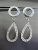 ESTATE .46CT DIAMOND 14KT WHITE GOLD MATTE & SHINY CIRCLE & PEAR SHAPE EARRINGS