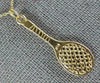 ESTATE 14KT YELLOW GOLD 3D CLASSIC HANDCRAFTED TENNIS RACKET FUN PENDANT #25061