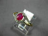 ESTATE .58CT DIAMOND & AAA RUBY 14K YELLOW GOLD 3D LOVE KNOT FRIENDSHIP FUN RING