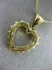 ESTATE .9CT DIAMOND & AAA RUBY 14K YELLOW GOLD CLASSIC OPEN HEART PENDANT #21388
