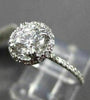 ESTATE 1.17CT ROUND DIAMOND 14KT WHITE GOLD HALO 3D SOLITAIRE ENGAGEMENT RING