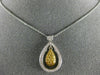 ESTATE .84CT WHITE & FANCY YELLOW DIAMOND 18KT TWO TONE GOLD TEAR DROP NECKLACE
