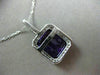 ESTATE LARGE 7.04CT DIAMOND & AMETHYST 14KT WHITE GOLD FILIGREE FLOATING PENDANT