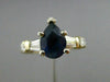 ESTATE 2.16CT DIAMOND & AAA SAPPHIRE 14KT GOLD PEAR SHAPE ENGAGEMENT RING #25405