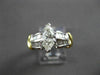 ESTATE WIDE 1.52CT MARQUISE DIAMOND PLATINUM & 18KT GOLD ENGAGEMENT RING #21646
