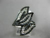 ESTATE LARGE 2.38CT ROUND DIAMOND 14KT WHITE & BLACK GOLD 3D MULTI LEAF FUN RING
