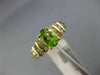 ESTATE 1.08CT ROUND DIAMOND & AAA OVAL PERIDOT 14KT YELLOW GOLD ENGAGEMENT RING
