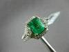 ESTATE 1.77CT DIAMOND & AAA EMERALD 14KT 2 TONE GOLD SQUARE HALO ENGAGEMENT RING