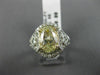 LARGE 3.90CT WHITE & FANCY YELLOW DIAMOND 14KR WHITE GOLD HEART ENGAGEMENT RING