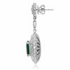 ESTATE LARGE 9.56CT DIAMOND & AAA EMERALD 18K WHITE GOLD FLOWER HANGING EARRINGS