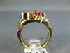 ANTIQUE WIDE .70CT OLD MINE DIAMOND & AAA RUBY 14KT WHITE & ROSE GOLD RING #1652
