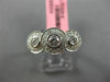 ESTATE .92CT DIAMOND 18KT WHITE GOLD 3 STONE PAST PRESENT FUTURE HALO BEZEL RING