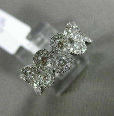 ESTATE 1.13CT DIAMOND 18KT WHITE GOLD ETOILE MULTI WAVE WEDDING ANNIVERSARY RING