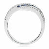 ESTATE WIDE 1.28CT DIAMOND & AAA SAPPHIRE 14KT WHITE GOLD 3D ANNIVERSARY RING