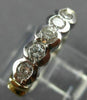 ESTATE .45CT DIAMOND 14KT 2 TONE GOLD SEMI BEZEL WEDDING ANNIVERSARY RING #18828
