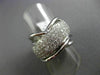 ESTATE LARGE 1.56CT DIAMOND 18KT WHITE GOLD 3D MULTI ROW CRISS CROSS LOVE RING