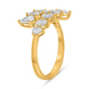 WIDE 1.15CT DIAMOND 14KT YELLOW GOLD 3D PEAR SHAPE CRISS CROSS ANNIVERSARY RING