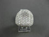 ESTATE LARGE & WIDE 4.37CT DIAMOND 18KT WHITE GOLD 3 DIMENSIONS PAVE FUN RING
