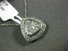 ESTATE .49CT DIAMOND 14K WHITE GOLD CLUSTER TRIANGULAR MILGRAIN FILIGREE PENDANT