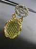ESTATE LARGE 2.62CT DIAMOND & TOPAZ 18KT TWO TONE GOLD 3D OVAL FLOATING EARRINGS