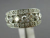 WIDE 1.20CT ROUND & PRINCESS DIAMOND 14KT WHITE GOLD 3D FILIGREE LOVE RING #1357