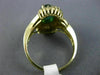 ESTATE 1.47CT DIAMOND & AAA EMERALD 14K YELLOW GOLD 3D OVAL SWIRL BALLERINA RING