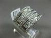 MASSIVE 4CT ROUND & PRINCESS DIAMOND 18KT WHITE GOLD 3D WEDDING ANNIVERSARY RING