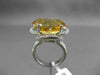 ESTATE MASSIVE 11.97CT DIAMOND & EXTRA FACET YELLOW TOPAZ 14K WHITE GOLD 3D RING