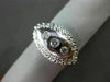 ESTATE WIDE .20CT DIAMOND 14KT WHITE & YELLOW GOLD FILIGREE 3 STONE RING #21033