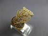 LARGE 1.49CT DIAMOND 14KT YELLOW GOLD 3 ROW FILIGREE MULTI LEAF ANNIVERSARY RING