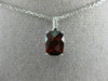 ESTATE 1.11CT DIAMOND & AAA GARNET 14KT WHITE GOLD 3D CUSHION FLOATING PENDANT
