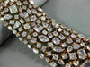 GIA WIDE & LONG 33.81CT PINK DIAMOND 18K ROSE GOLD 3D MULTI ROW TENNIS BRACELET