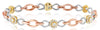 1.73CT DIAMOND 14KT WHITE YELLOW & ROSE GOLD 3D INFINITY FLORAL TENNIS BRACELET