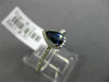 ESTATE .66CT DIAMOND & AAA SAPPHIRE 14K WHITE GOLD PEAR SHAPE 3D ENGAGEMENT RING