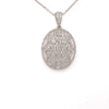 ESTATE LARGE 1.02CT DIAMOND 18KT WHITE GOLD 3D OVAL FILIGREE FLOATING PENDANT