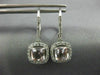 ESTATE 1.83CT AAA MORGANITE 14K WHITE GOLD 3D CUSHION LEVERBACK HANGING EARRINGS