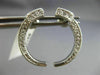 ANTIQUE .72CT DIAMOND 14KT WHITE GOLD 3D CLASSIC MOON SHAPE EARRINGS #21750