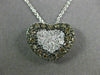 ESTATE 1.07CT WHITE & CHOCOLATE FANCY DIAMOND 14K GOLD HEART LOVE PENDANT #14426