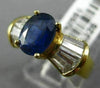 ESTATE WIDE 2.71CT DIAMOND & AAA OVAL SAPPHIRE 14KT YELLOW GOLD ENGAGEMENT RING