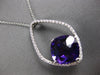 LARGE 7.01CT DIAMOND & AAA AMETHYST 14KT WHITE GOLD 3D CUSHION & ROUND PENDANT