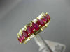 ESTATE WIDE 2.88CT BAGUETTE DIAMOND & AAA OVAL RUBY 18K YELLOW GOLD 3D WAVE RING