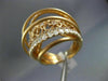 ESTATE MASSIVE 2.18CT DIAMOND 18KT ROSE GOLD MULTI ROW FILIGREE ETOILE FUN RING