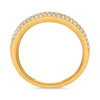 ESTATE LARGE .60CT DIAMOND 14K YELLOW GOLD MULTI ROW GRADUATING ANNIVERSARY RING