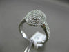 ESTATE WIDE .64CT ROUND DIAMOND 14KT WHITE GOLD 3D OVAL CLUSTER DOUBLE HALO RING