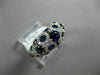 ESTATE WIDE 2.37CT DIAMOND & AAA SAPPHIRE 14K WHITE GOLD 3D ETOILE FILIGREE RING