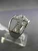 ESTATE WIDE .81CT ROUND DIAMOND 18KT WHITE GOLD 3D MULTI ROW ETOILE WAVE RING