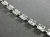 ESTATE 4.04CT ROUND & BAGUETTE DIAMOND 18KT WHITE GOLD 3D SQUARE TENNIS BRACELET